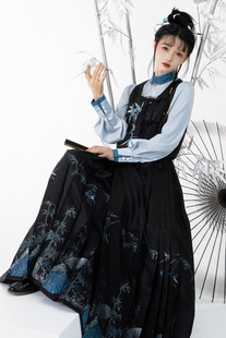 改良马甲竹叶马面裙日常百搭汉服 国风衬衫 无贰集 竹林听雨