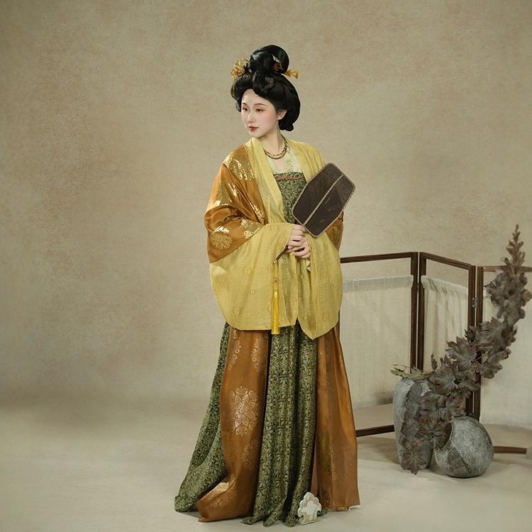 【云月梢】【小探窗】原创汉服唐破群齐胸法门寺披衫春新品破裙