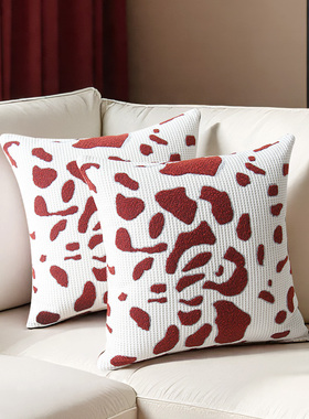 默色空间中国风瑞红新品双面抱枕高端沙发背靠垫方形喜庆大靠枕套