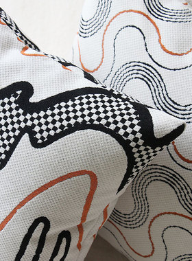 MOSE新中式双面抱枕国潮风山脉水波纹客厅沙发靠垫高级感腰枕揽枕