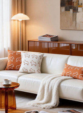 默色空间可爱小马双面图案抱枕北欧沙发揽枕ins羽丝棉芯腰枕靠垫