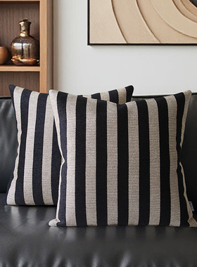 默色空间高端中古风双面条纹抱枕芬迪云朵床雪尼尔靠枕小香风靠垫