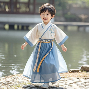 汉服男童夏季古装儿童新中式国风唐装男孩古风帅气薄款日常可穿夏
