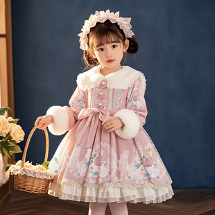 女童连衣裙2025新款儿童洋气公主裙秋冬装小女孩冬季裙子洛丽塔裙