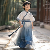 男孩古风帅气小少爷古装 男童夏季 国风唐装 儿童新中式 汉服2026新款