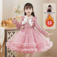 Розовая флисовая заколка для волос с бантиком