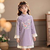 旗袍古风女孩中国风唐装 新中式 超仙儿童古装 2026新款 女童汉服春装