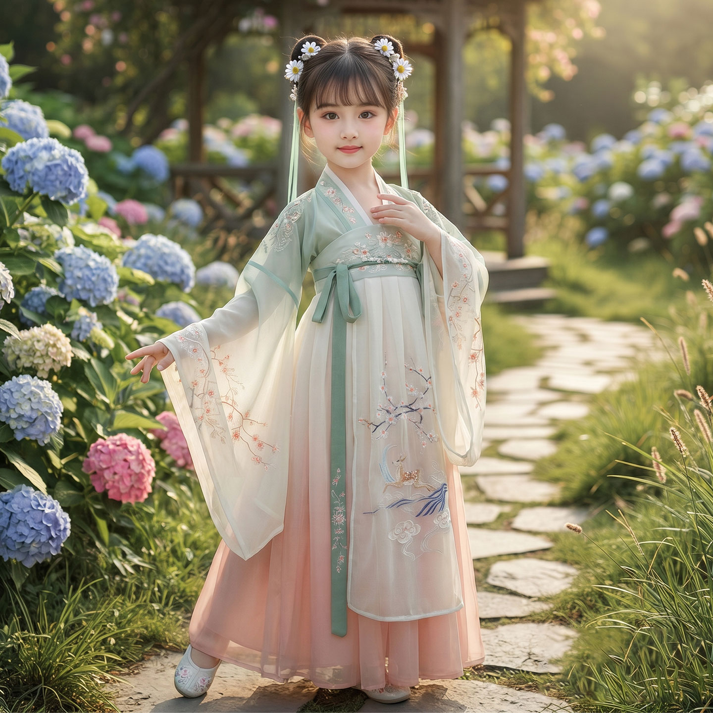 汉服女童古风超仙公主裙唐装古装图片