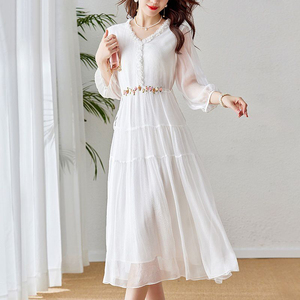 特价清仓夏季新款高级感时尚高级感气质显瘦桑蚕丝真丝连衣裙女