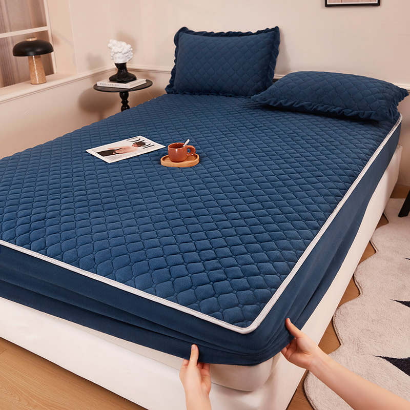 席梦思牛奶绒夹棉保护套防滑套子