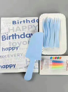 刀叉盘碟子生日蜡烛甜点蛋糕勺叉