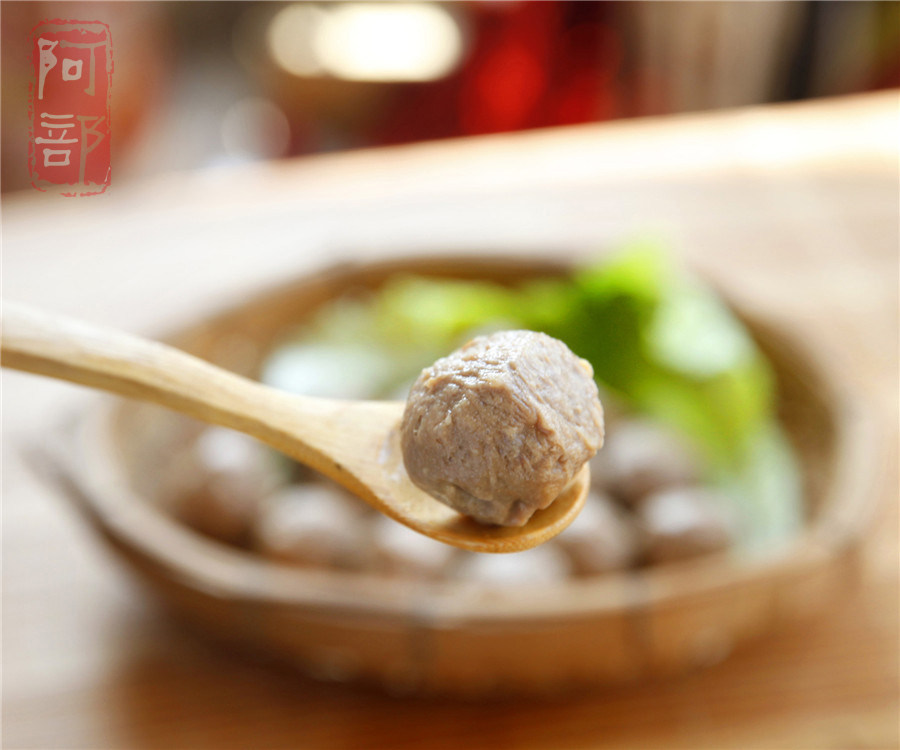 阿部 潮汕牛筋丸 汤丸1号 汤汁饱满有汁牛筋丸半斤装 非手打