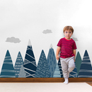 创意北欧ins山脉墙贴纸墙画卧室儿童房客厅踢脚线背景墙壁纸装 饰