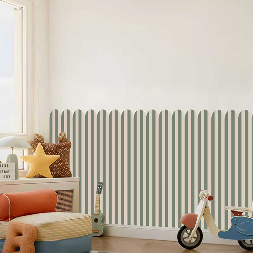 儿童房床围墙贴布纹不透明卧室墙面布置装饰条纹墙纸自粘遮丑防
