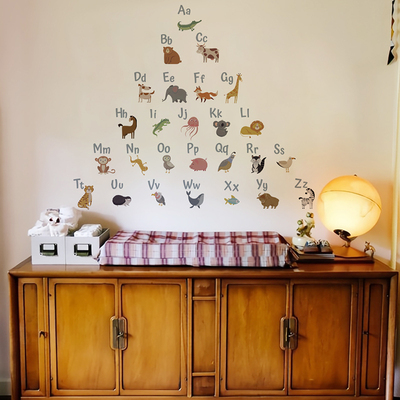 可爱动物墙面pvc透明墙贴