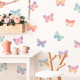 北欧多巴胺水彩蝴蝶沙发背景墙壁纸儿童房卧室床头墙贴纸