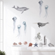 北欧儿童房海洋幼儿园装 饰墙壁卫生间卧室贴纸ins动物墙贴纸自粘