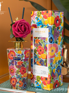 法国MAGRACE雪浸玫瑰雪融白茶香薰礼盒2款家居日用卧室客厅香氛
