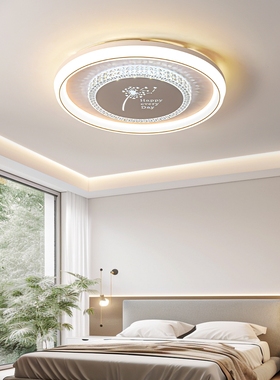 卧室防尘防蚊新款led主灯简约现代大气主卧灯圆形吸顶灯170622
