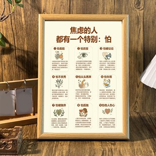 焦虑的人不要害怕提升自己认知桌面学习摆件励志文字相框墙面挂画