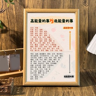 高能量VS低能量治愈系放松心态自律自省桌面相框摆台墙面装饰挂画