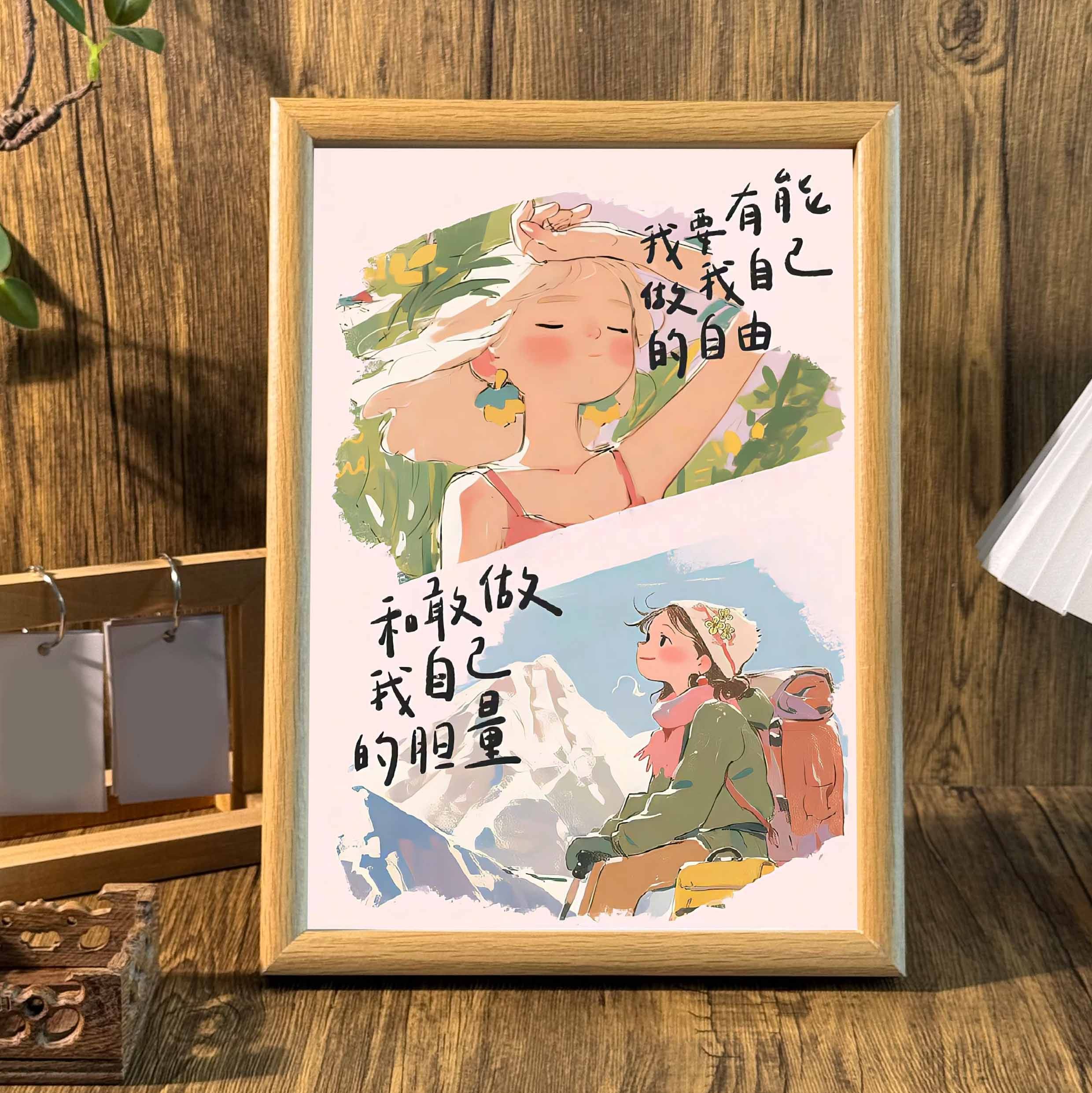 你有做自己的自由治愈系防止内耗个性文字类相框书桌摆台墙面挂画,家居饰品,相框/画框,淘宝优惠券,粉丝福利购,淘宝优惠卷