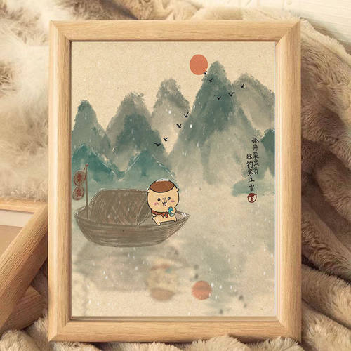 栗翁独钓寒江雪趣味diy手工