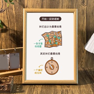 只需要确切的方向桌面治愈系相框高能量摆台旅行伴手礼墙面装饰画