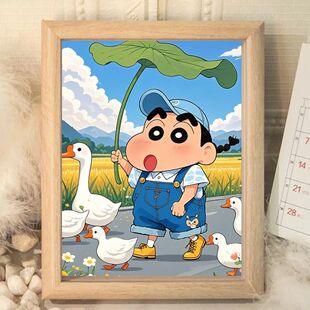 蜡笔小新治愈系童年动画装饰相框小众二次元卧室房间摆件送小朋友