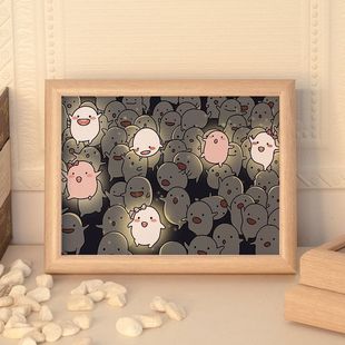 宫崎骏哇啦哇啦煤炭精灵波妞卡通摆台相框房间摆件送朋友生日礼物