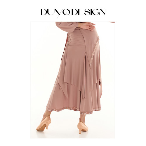 009褶皱抽绳半身裙国标舞摩登女