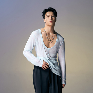 005简约大U领套头上衣国标拉丁舞练功服新品 DUYQ 新男士