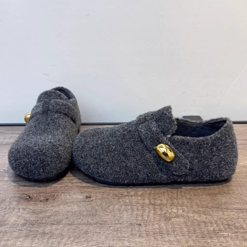 加绒保暖金属扣毛绒休闲勃肯鞋女