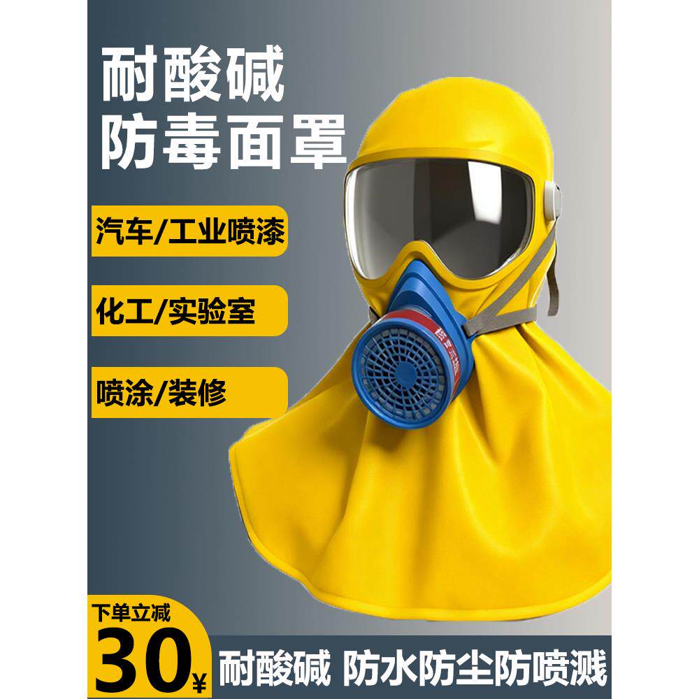 耐酸碱防毒面具喷漆专用打磨化工实验室防腐蚀一体全脸防尘面罩