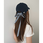 蝴蝶结绑带字母刺绣棒球帽设计感女韩系网红风显脸小百搭鸭舌帽子