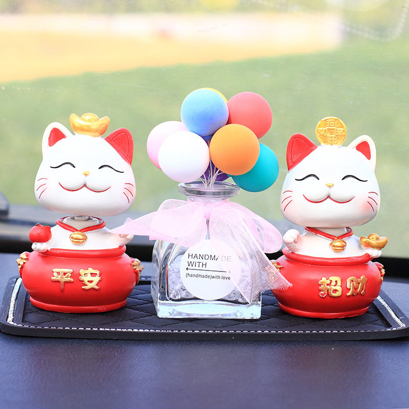 卡通摇头汽车摆件车载呆萌可爱招财猫车内饰品小车上中控台装饰品,汽车用品/电子/清洗/改装,摆件,淘宝优惠券,粉丝福利购,淘宝优惠卷