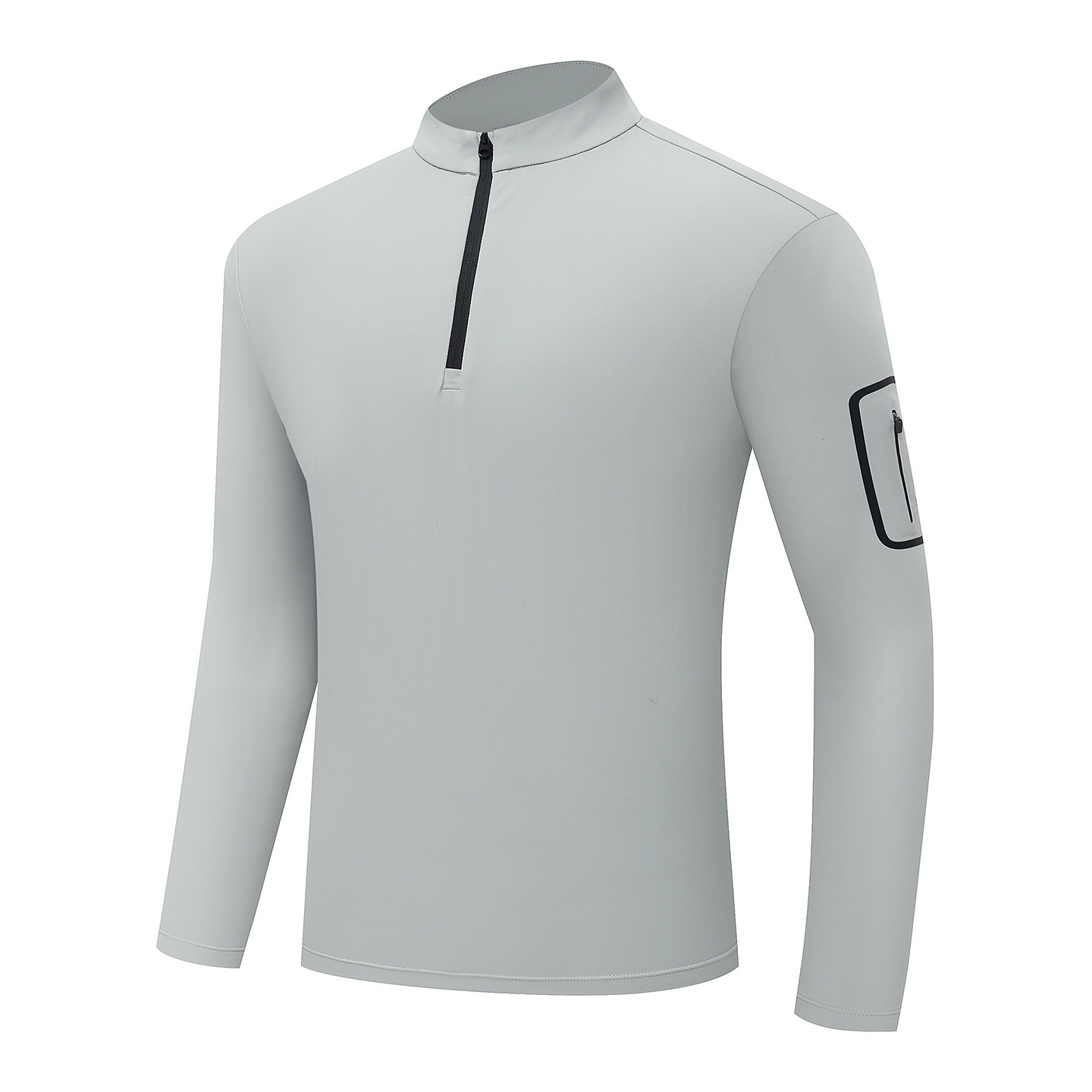 立领拉链长袖t恤男士秋冬季双面磨绒德保暖打底衫空气层加绒卫衣