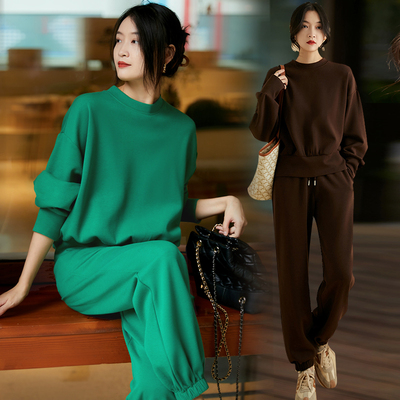 妃秘套装女2025新款慵懒风运动装休闲显瘦减龄两件套高个子卫衣裤