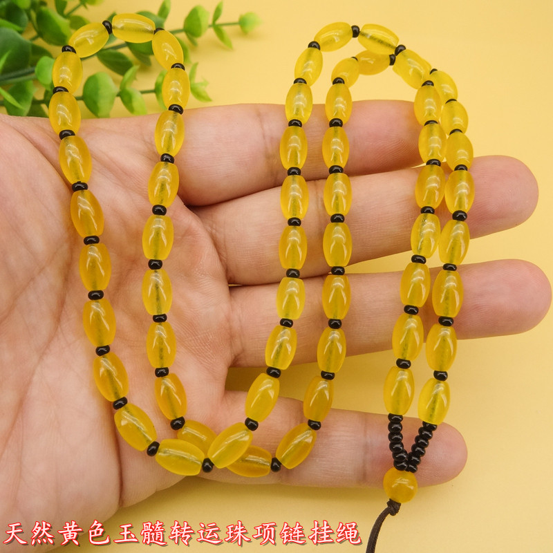 高档新款玉髓米珠转运珠项链挂坠绳玛瑙吊坠挂绳项链绳男女款时尚
