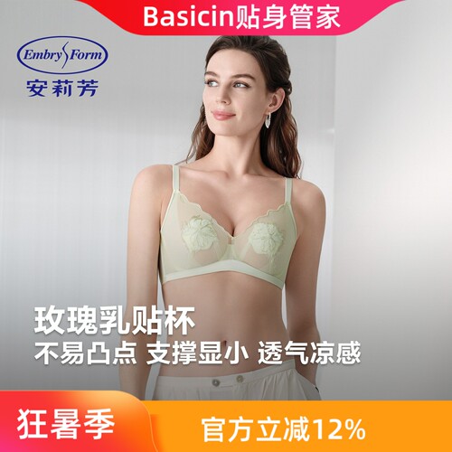 安莉芳软钢圈大胸显小透气文胸