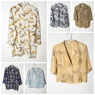 软妹 日系 复古巴洛克 文艺宽松长短袖 125 古着 女衬衫 Vintage