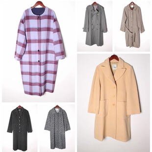 vintage日本制 孤品羊毛大衣外套 外套中长款 复古毛呢女装