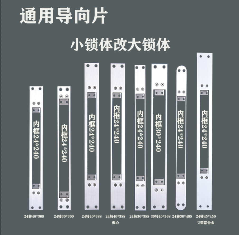 小锁体改40*388霸王锁体面板非标导向片天地钩体万能导向板24转40 基础建材 入户门智能锁 原图主图