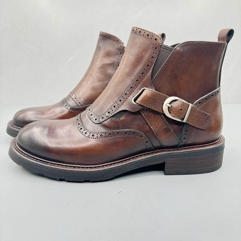 复古马丁靴真皮短靴固特异