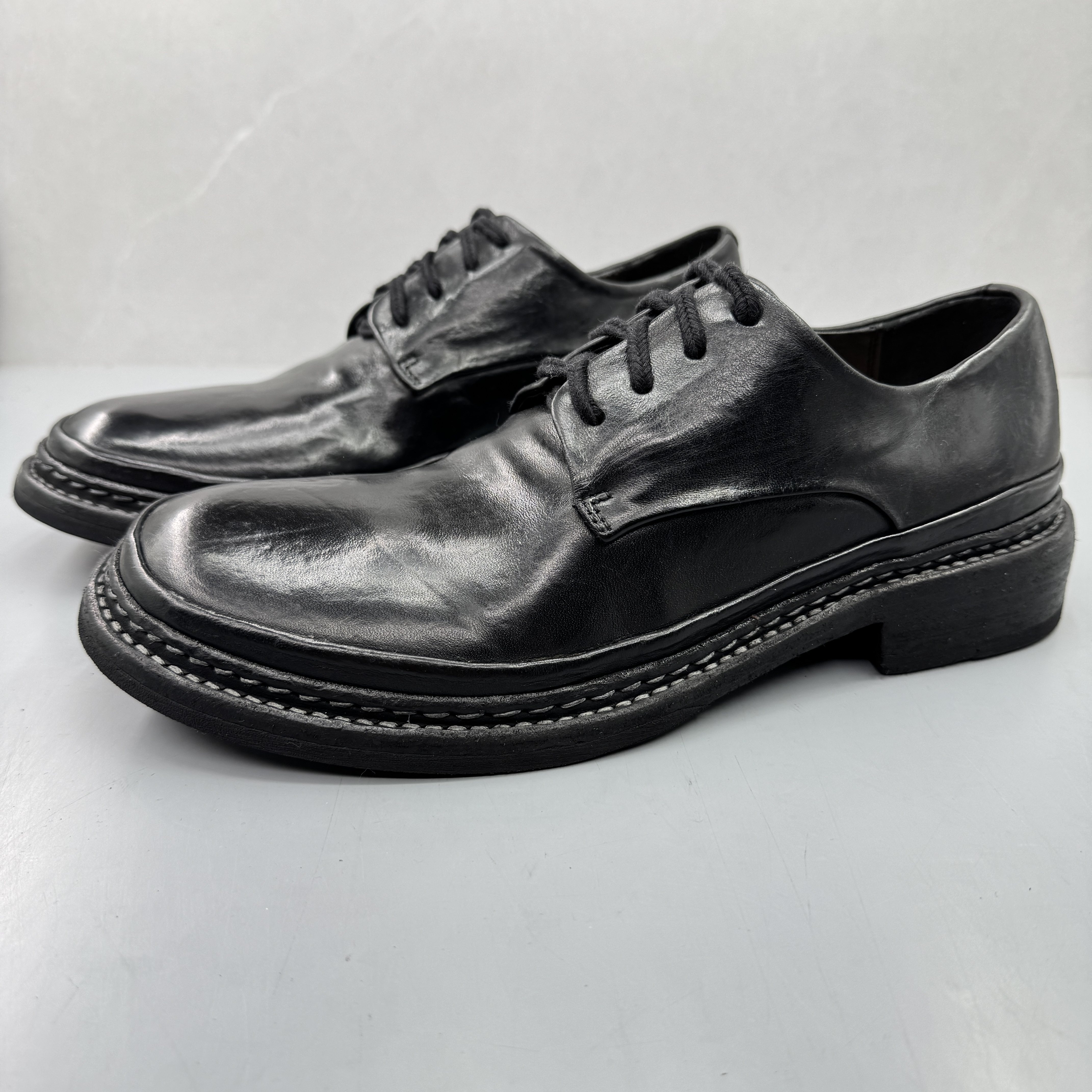 马臀皮男鞋商务大头鞋皮底工装鞋