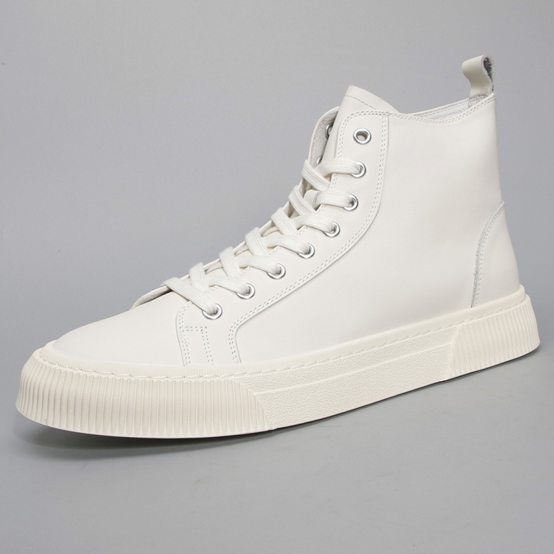 春季2023透气韩版真皮高帮板鞋