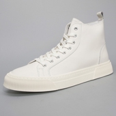 捡漏稀缺高端外贸头层牛皮男2025新款 短靴 休闲板鞋 高帮鞋 厚底韩版