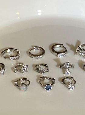 微镶钻星星耳环满钻简约高级感耳扣耳钉小巧耳饰睡觉洗澡免摘