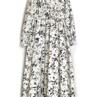 法式V领碎花显瘦雪纺连衣裙春夏长袖OL高端气质长款连衣裙
