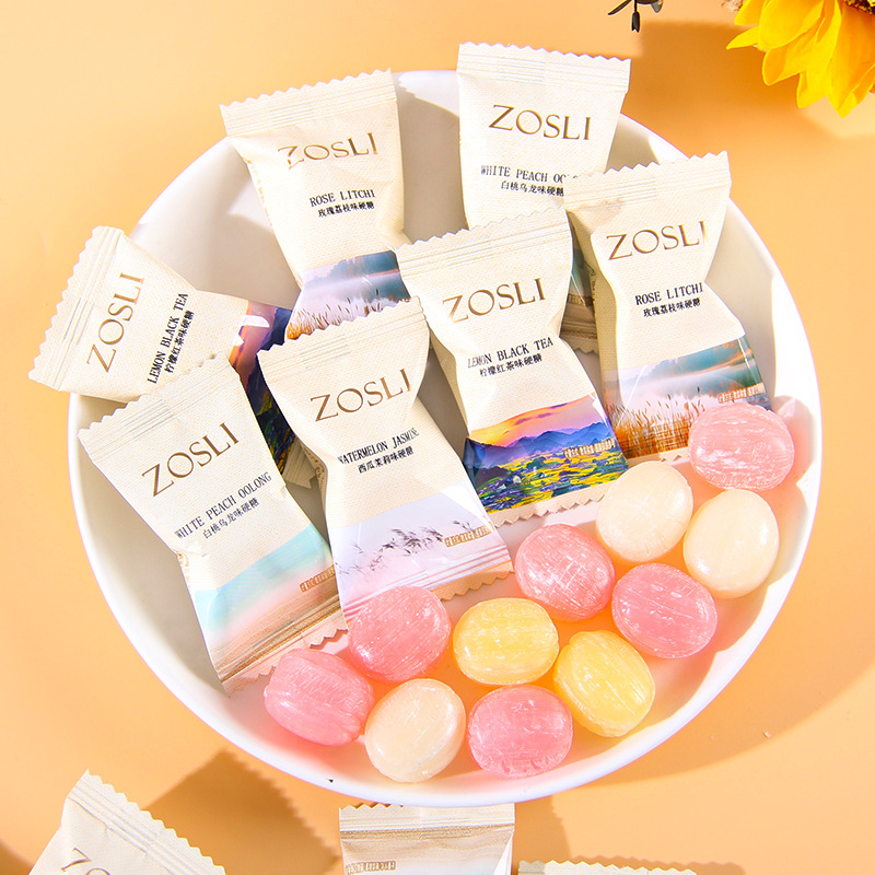 英国ZOSLI佐斯里玫瑰荔枝味硬糖